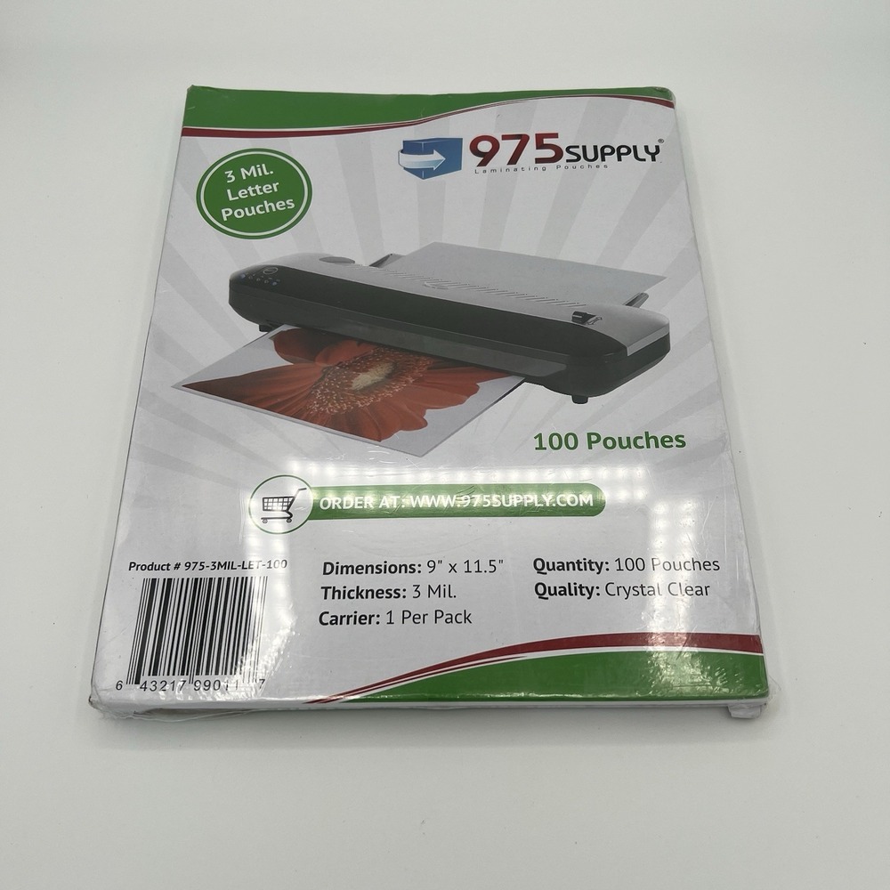 Premium 975 Supply 3 MiL Menu Laminating Pouches - 9"X11.5" Package‎ of  100 ct.